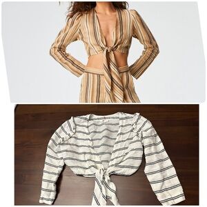 LISA MARIE FERNANDEZ The Tie Blouse in Striped Linen (21)